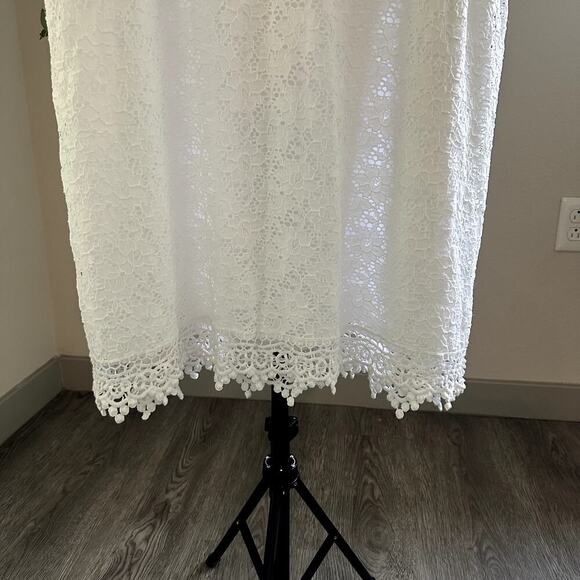 Alfani Woman White Lace Shift Dress Plus Size 3X Sleeveless Feminine Chic - Picture 4 of 7